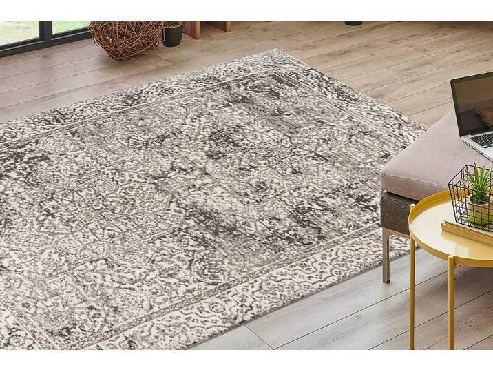 Teppich KAYOOM Davis 225 , grau, B:120cm H:12mm L:170cm, Polyester, Teppiche, Teppich, edles Design, pflegeleicht, neutrale Farben