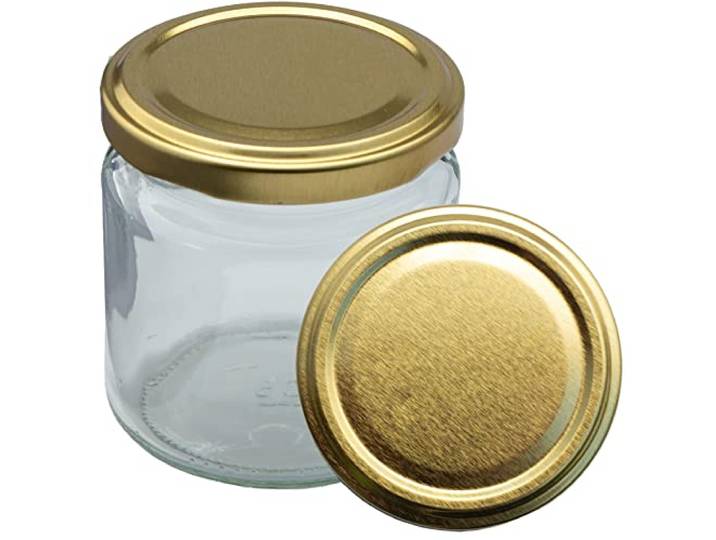 Imkado Twist-Off Honigglas mit Metalldeckel 250g Gold 1 Paket (96 Stk)