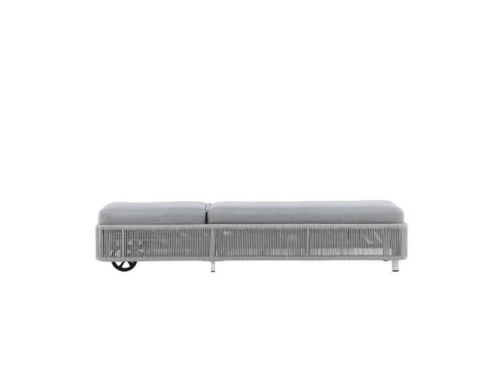 Gardenson Sonnenliege, Grau, Weiß, Metall, 75x32x205 cm, Gartenmöbel, Balkonmöbel, Balkonliegen
