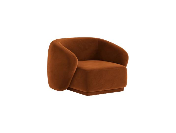 Design Sessel „Louis“ Samt Terracotta CXL by Christian Lacroix