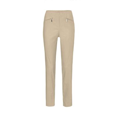 2-in-1-Hose GOLDNER "Kurzgröße Schlupfhose LOUISA mit Steppnähten", Damen, Gr. 21, K-Gr, beige (sand), Obermaterial: 67% Baumwolle CO. 28% Polyamid PA. 5% Elasthan EL., Hosen