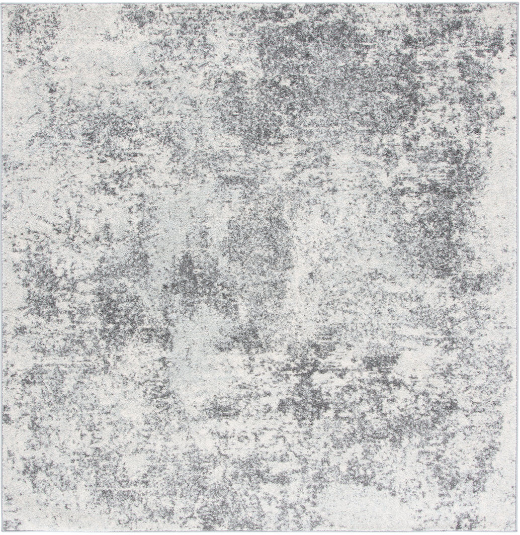 Ivy Bronx Jerilyn Abstract Area Rug Gray Square 201cm