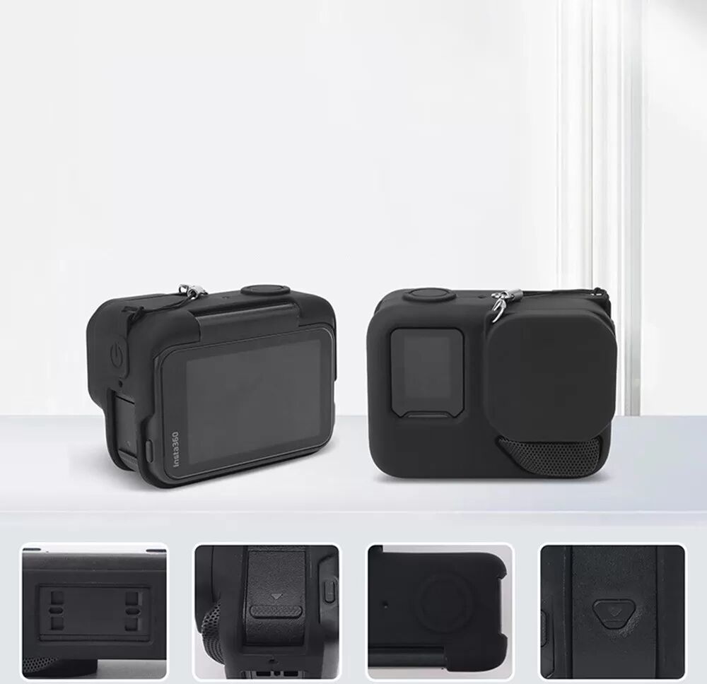 INF Étui en silicone noir pour Insta360 Ace Pro 2 : Protection antichoc pour votre caméra d'action