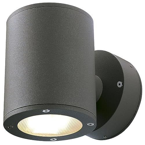 SLV Sitra Wall Up-Down LED Wandlamp voor Tuin en Terras, Grijs/Zwart Aluminium
