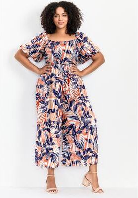 Plus Size Women's Annabelle Jumpsuit by Avenue in Sunset Tropical (Size 20)