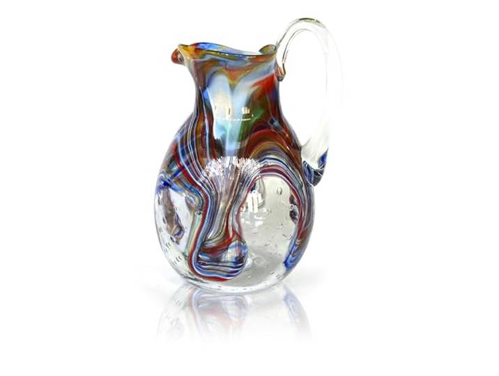 MAZZEGA ART & DESIGN - Karaffe SPECIAL EDITION aus mundgeblasenem und handgearbeitetem Glas, hergestellt auf der Insel Murano - I Colori di Murano - Modell Longhi Made in Italy (1)