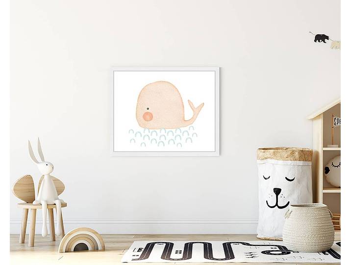 Tableau déco Baby Whale 43 x 53cm Multicolore