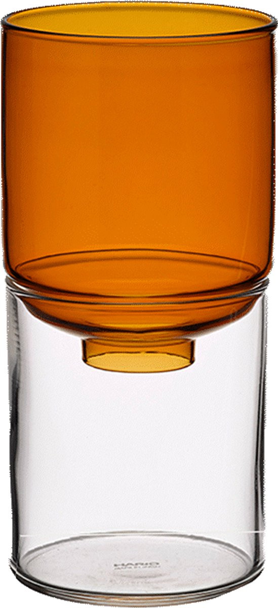 HARIO Glazen Vaas Life With Glass Series - Amber - Hittebestendig Glas voor Hydrocultuur