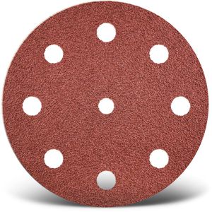 MENZER Schleifpapier Red, Körnung 40, 150mmØ, 50 Schleifscheiben, für Holz, Metall, Lack, 50 Stück