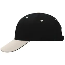 Basecap "MB024" 6-Panel-Sandwich - black/beige/black