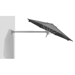 Sonnenschirm SCHNEIDER SCHIRME "»Muro« Wandschirm, Ø 250 cm", grau (anthrazit), Obermaterial: 100% Polyester, Standschirme, hochwertiger Schattenspender für Ihren Garten