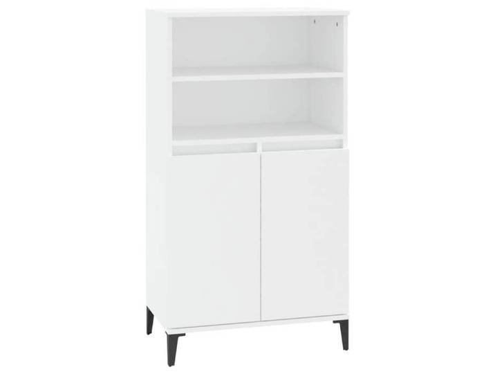 Buffet haut - Solide&Luxe - Vaisselier Placard haut - Bois d'ingénierie - Blanc - 60 x 36 x 110 cm（29468）