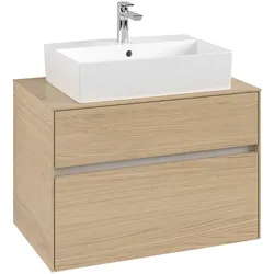 Villeroy & Boch Waschbeckenunterschrank Collaro, Eckig Nordic Oak, 800x548x500 mm, mit Absenkautomatik und integrierten Griffen
