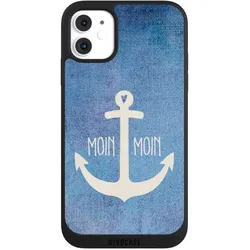 Nivocase Handyhülle für Apple iPhone 11 Hülle NIVOpure Case Schwarz Anker Blau maritim (Apple iPhone 11), Smartphone Hülle, Blau, Schwarz