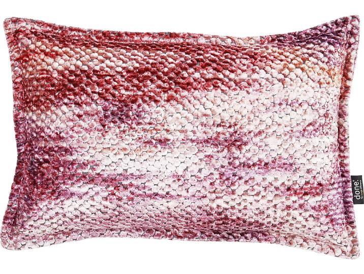 Dekokissen DONE. Glam Colour , rot (rost, blutrot, brombeer, meliert), B:40cm L:60cm, Polyester, Dekokissen_Sitzkissen_Kissenhüllen, Dekokissen, Reißverschluss, Ohne Füllung, meliert