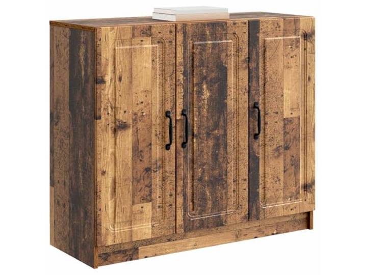 KTHLBRH Anrichte aus antikem Holz, 89 x 34,5 x 77 cm Technisches Holz, 3 Türen, Metallgriffe, großer Raum, einfache Wartung