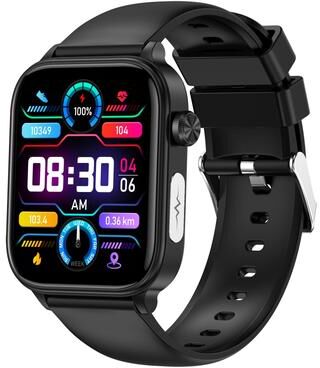 Everyday Crate ET570 Bluetooth Calling Smart Watch 1.96 Inch ECG Smartwatch With Silicone Strap black