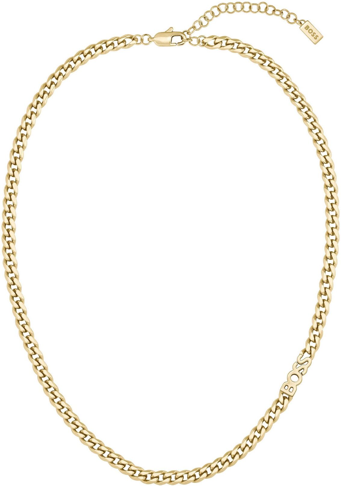 Edelstahlkette BOSS "KASSY FOR HER", gold (gelbgoldfarben), Halsketten, Damen, Edelstahl, L: 47 B: 5mm, Edelstahlkette, B:5mm gelbgoldfarben Edelstahl, L: 47 B: 5mm
