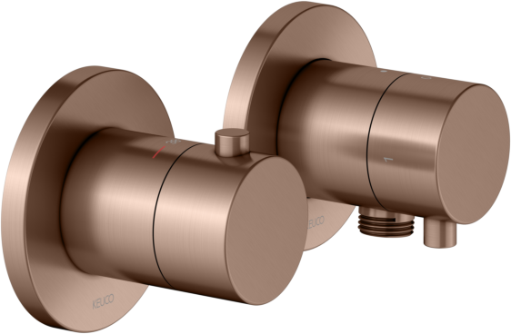 KEUCO Edition 400 Thermostatarmatur Set 51553291121 für 2 Verbraucher, mit Schlauchanschluss, Edelstahl-Finish