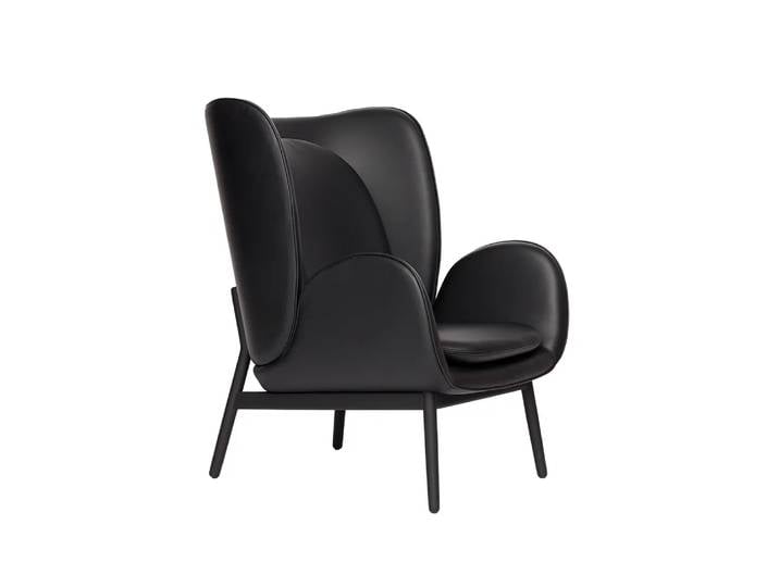 Fogia Embrace Large Sessel Eichenbein Leder Elmosoft 99999-svartbets