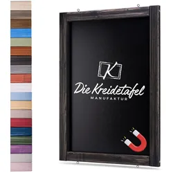 Die Kreidetafel Manufaktur Magnetische Kreidetafel - Magnettafel mit Holzrahmen / Schwarz 60x140cm