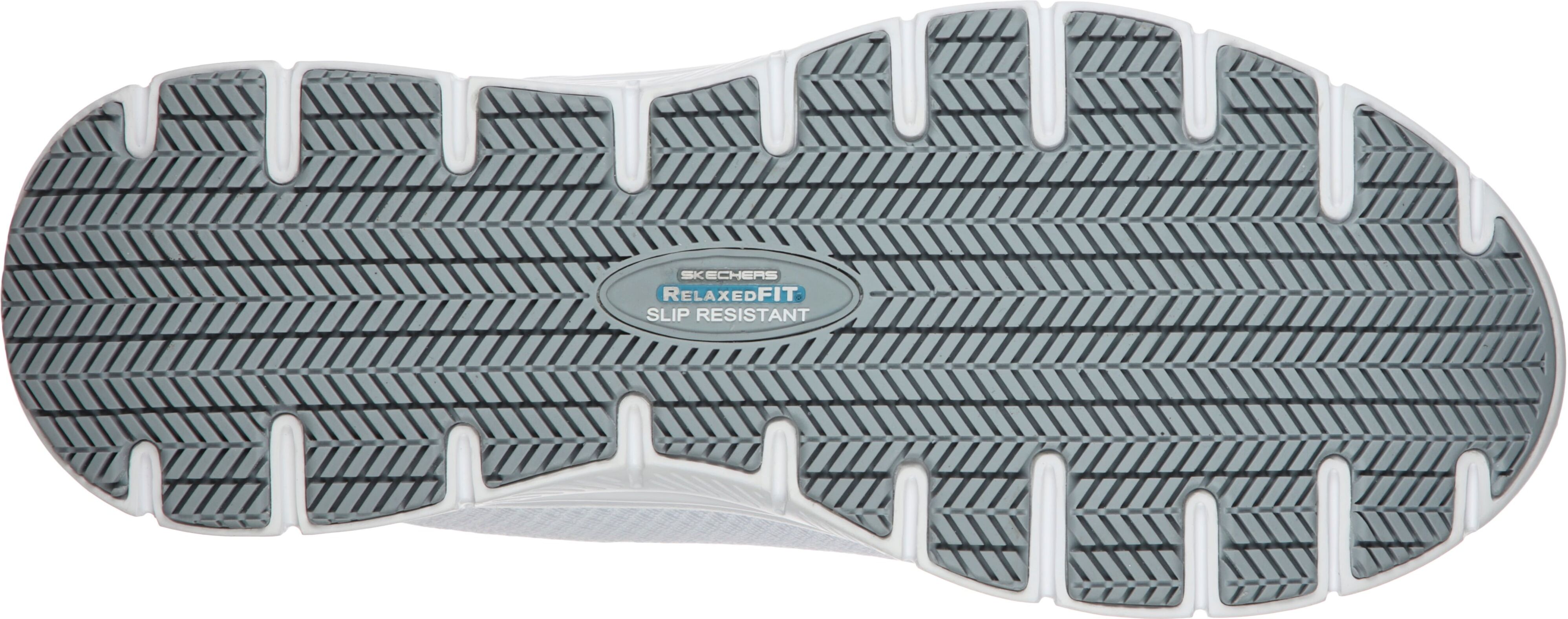 Berufsschuh SKECHERS Gr. 43, weiss (weiß), 43, Textil, Lederimitat, Textil, Schuhe, Berufsschuh, Schnürschuh für Gastronomie,Pflege mit gepolsterter Innensohle weiß 43, Textil