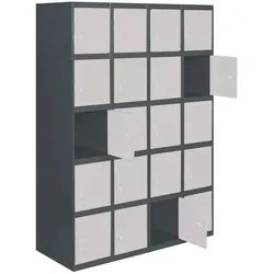 SimonRack Spind Schrank, Metallschrank, Schließfachschrank, Schloss, 4 Abteile, 1800x1200x500 mm  - Simonlocker