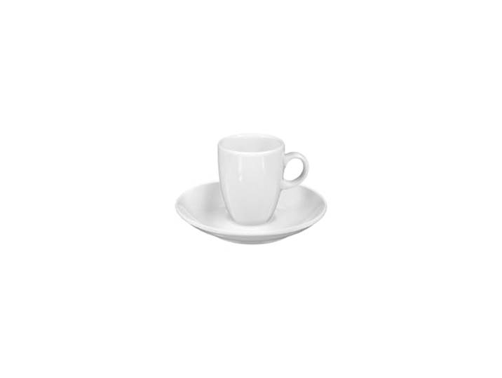 Seltmann Weiden VIP. Espressotasse mit Untertasse, 90 ml, Robustes Espressogeschirr in klassischem Weiß, Hohe Tasse, Porzellan, Spülmaschinen- & Mikrowellenfest