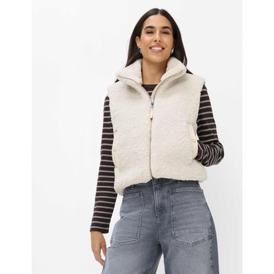 Steppweste BRAX "Style YUNA", Damen, Gr. 46, beige (hellbeige), 100% Polyester, Westen Steppweste