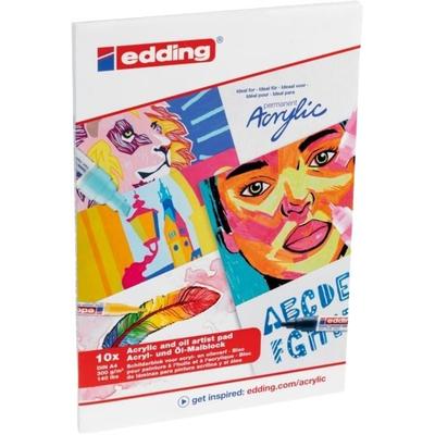 edding 30010 Acryl- und Ölmalblock A4 10 Blatt weiß