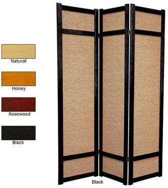 Red Lantern 6 ft. Tall Jute Shoji Screen - 3 Panel