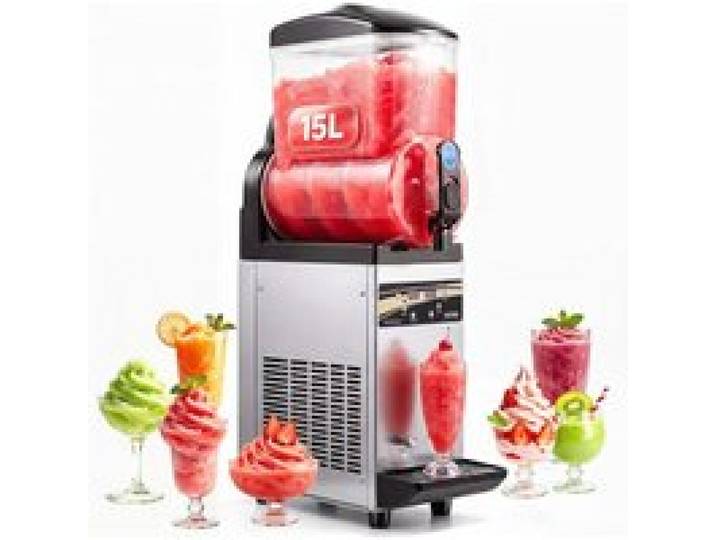 VEVOR Gewerbliche Slush Eis Maschine 15 L Slushie-Maker aus Edelstahl, Crushed Ice-Maschinen für 60 Tassen Margarita und Smoothies, Eis-Slush-Maschine für Zuhause Partys Restaurants Cafés