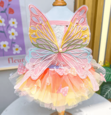 Inspire Picks Spring Princess Lace Dress For Dogs & Cats Cute Striped Puppy Skirt Apparel pink02 l 8 11lb