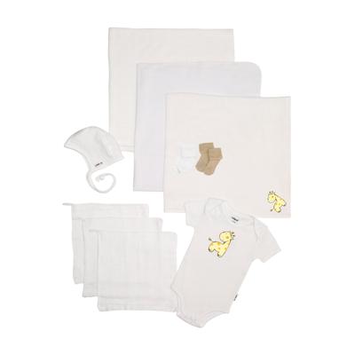 Erstausstattungspaket LILIPUT "Giraffe", Mädchen, Gr. 44, weiß, 100% Baumwolle, KOB Set-Artikel Erstausstattungspaket, mit 10 Teilen
