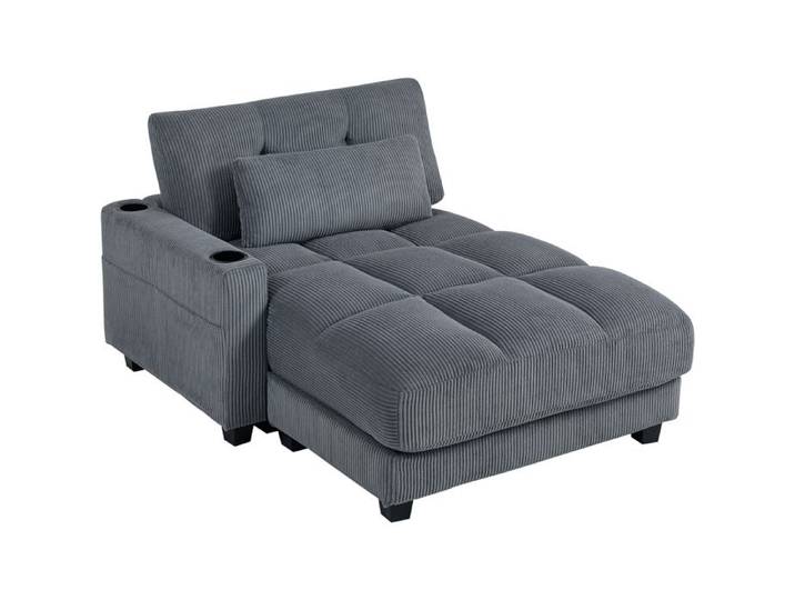 CollaHausse Canapé Convertible en Lit Mousse Porte-Gobelets Gris