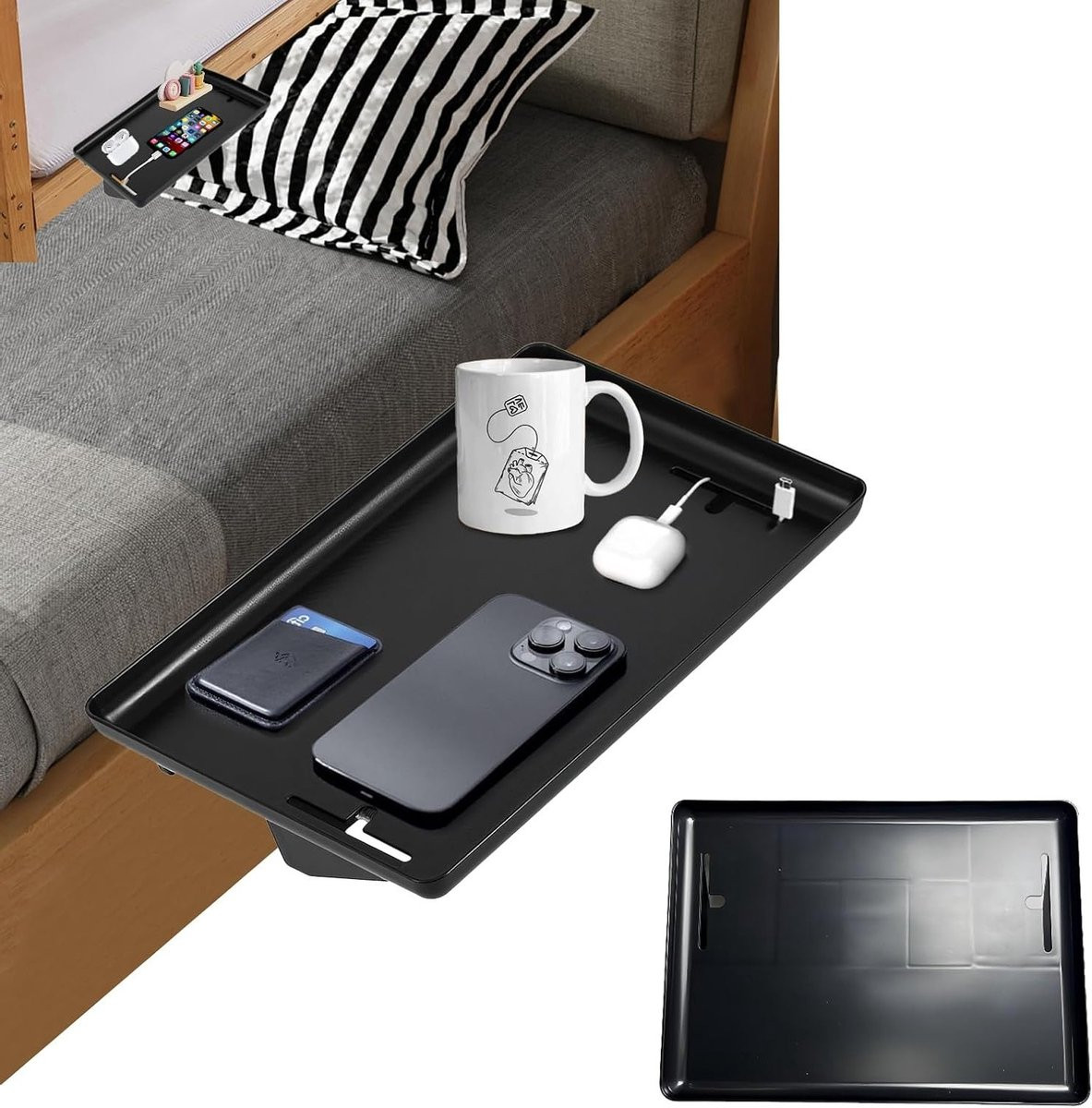 Hanging Bed Organizer met Kabelbeheer voor Telefoon, Boeken en Bril