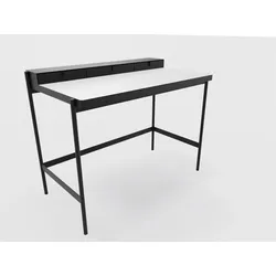 PS 20 Sekretär/Schminktisch Tiefschwarz (RAL 9005) Laminat Weiß