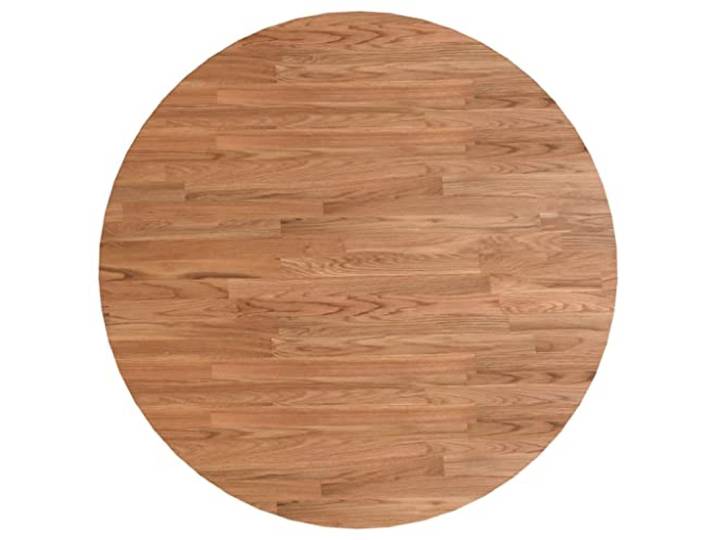 NKOPPFG Runde Tischplatte Hellbraun Ø90x1,5 cm Eichenholz Massivholz, Behandelte Oberfläche, Für Couchtisch, Beistelltisch, Bartisch, Regal