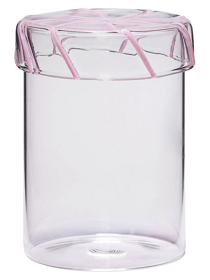 Hübsch Vorratsglas "Heir" in Pink - (H)14 x Ø 9 cm - onesize
