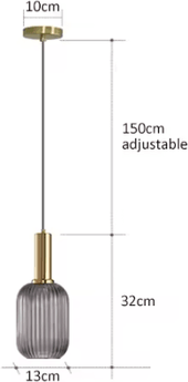 Uplift Curations Retro Colorful Glass Pendant Lights Creative LED E27 Hanging Lighting For Living Room And Bedroom g grey 4.72 In