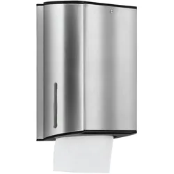 KEUCO Papiertuchspender, Sichtschlitz für Füllstandanzeige, 14985170000, Farbe: Aluminium silber-eloxiert/schwarz