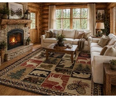 Mayberry Rug American Destination Hillside Bluff Multi Lodge Area Rug