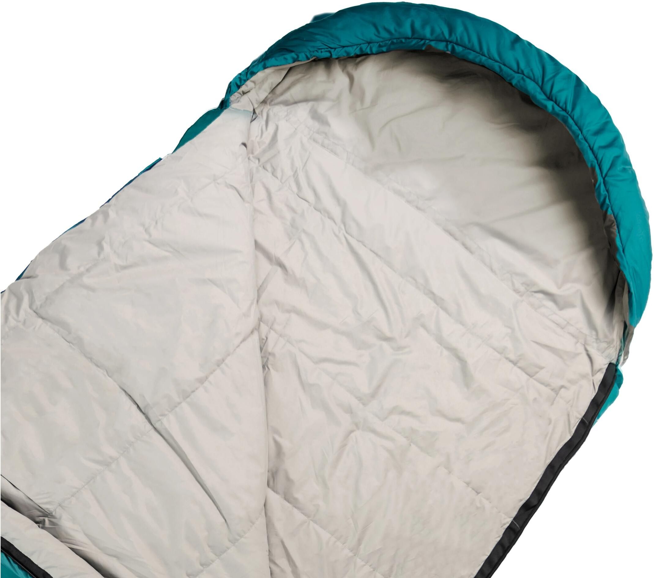 Schlafsack GRÜEZI BAG "Wolle Camp Comfort 4 C 185 cm", beige (türkis), Schlafsäcke, L: 185cm, Reissverschluss rechts, Obermaterial: 100% Nylon, Schlafsack, Schlafsack für Erwachsene, L:185cm türkis L: 185cm, Reissverschluss rechts