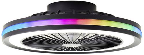 Brilliant G99280/06 Palmero LED-Deckenleuchte mit Ventilator LED-Modul 40W Schwarz