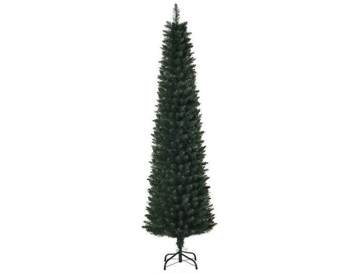Homcom Künstlicher Weihnachtsbaum, 180 cm Christbaum mit 380 Spitzen für Weihnachten, Grün, Kunststoff, 180 cm, Dekoration, Weihnachtsdekoration, Christbaum & Zubehör