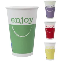 MONOUSO - Kaltgetränkebecher mit Dekor "Enjoy" 12Oz/360ml Ø8,0cm (100 Stück)