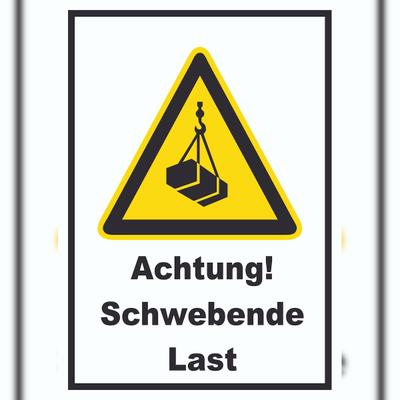 HB-Druck Achtung Schwebende Last A0 Rückseite selbstklebend Schild