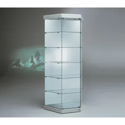 Trapezvitrine mit Glasböden JT-B251M