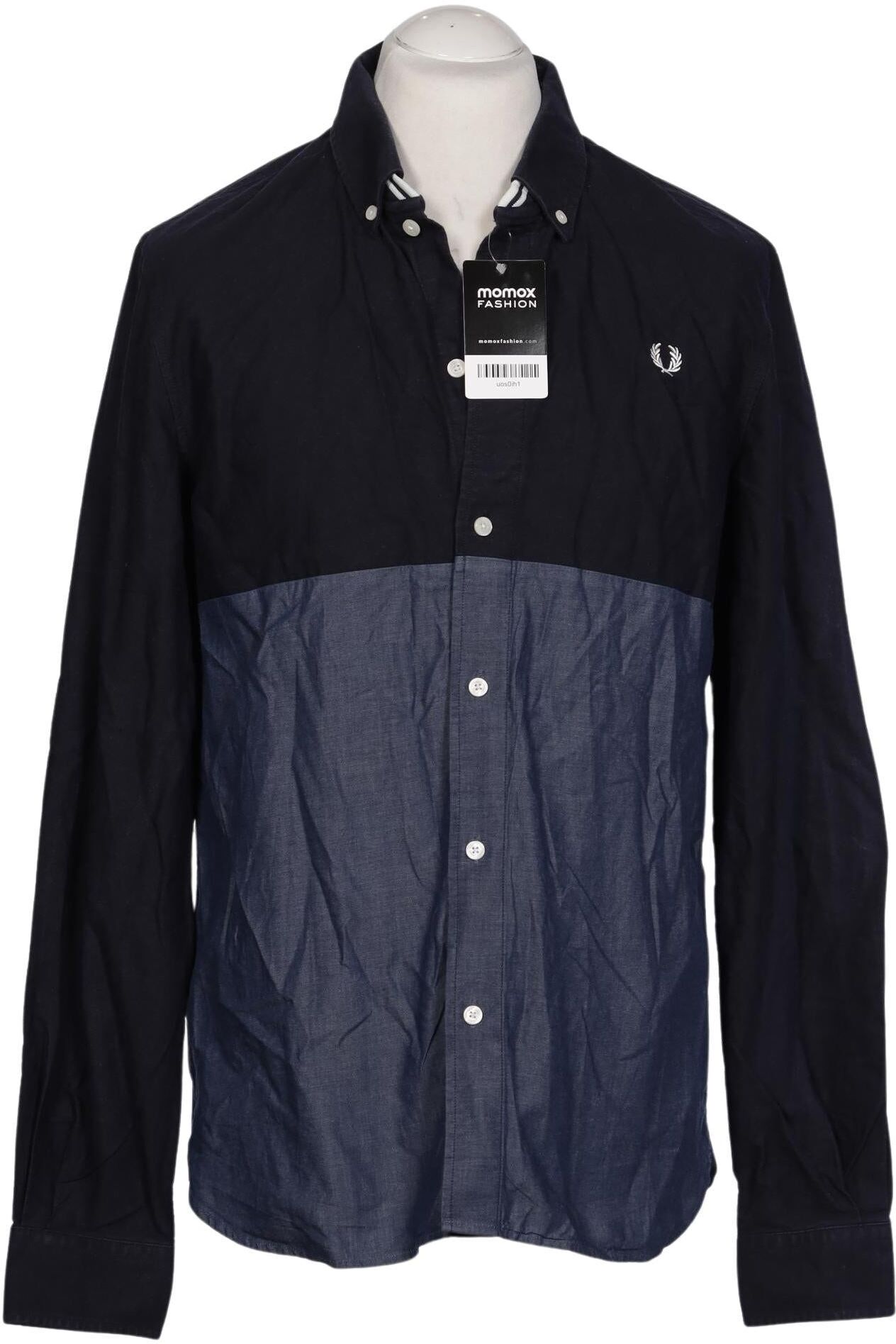 Fred Perry Herren Hemd, Marineblau, Gr. L, Baumwolle - Second Hand