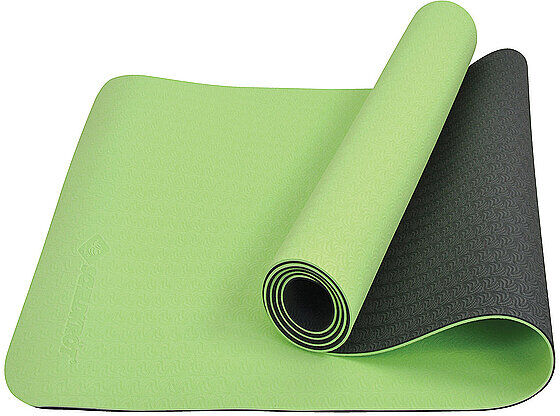 SCHILDKRÖT  Bicolor Yogamatte, Lime-Anthrazit, 4mm, PVC-frei, im Carrybag  grün B